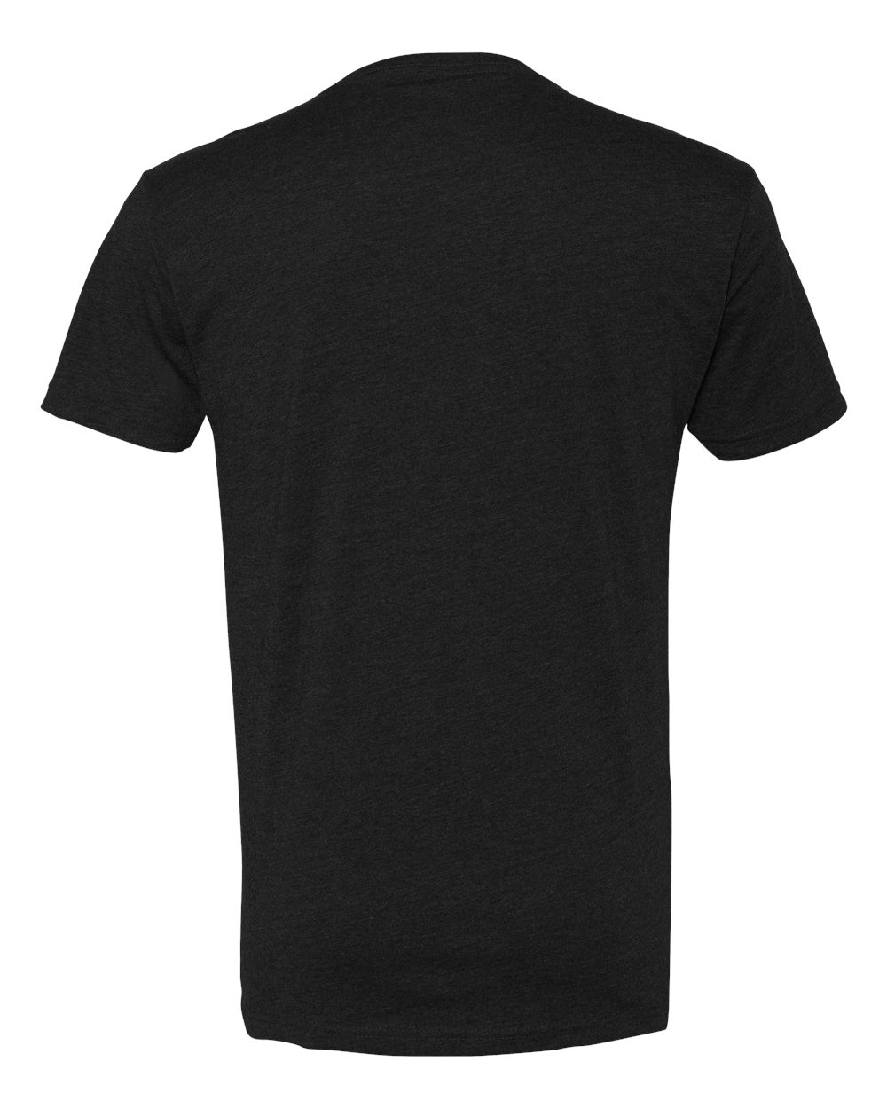 Men's CVC V-Neck T-Shirt - Back - B21918503 - Black