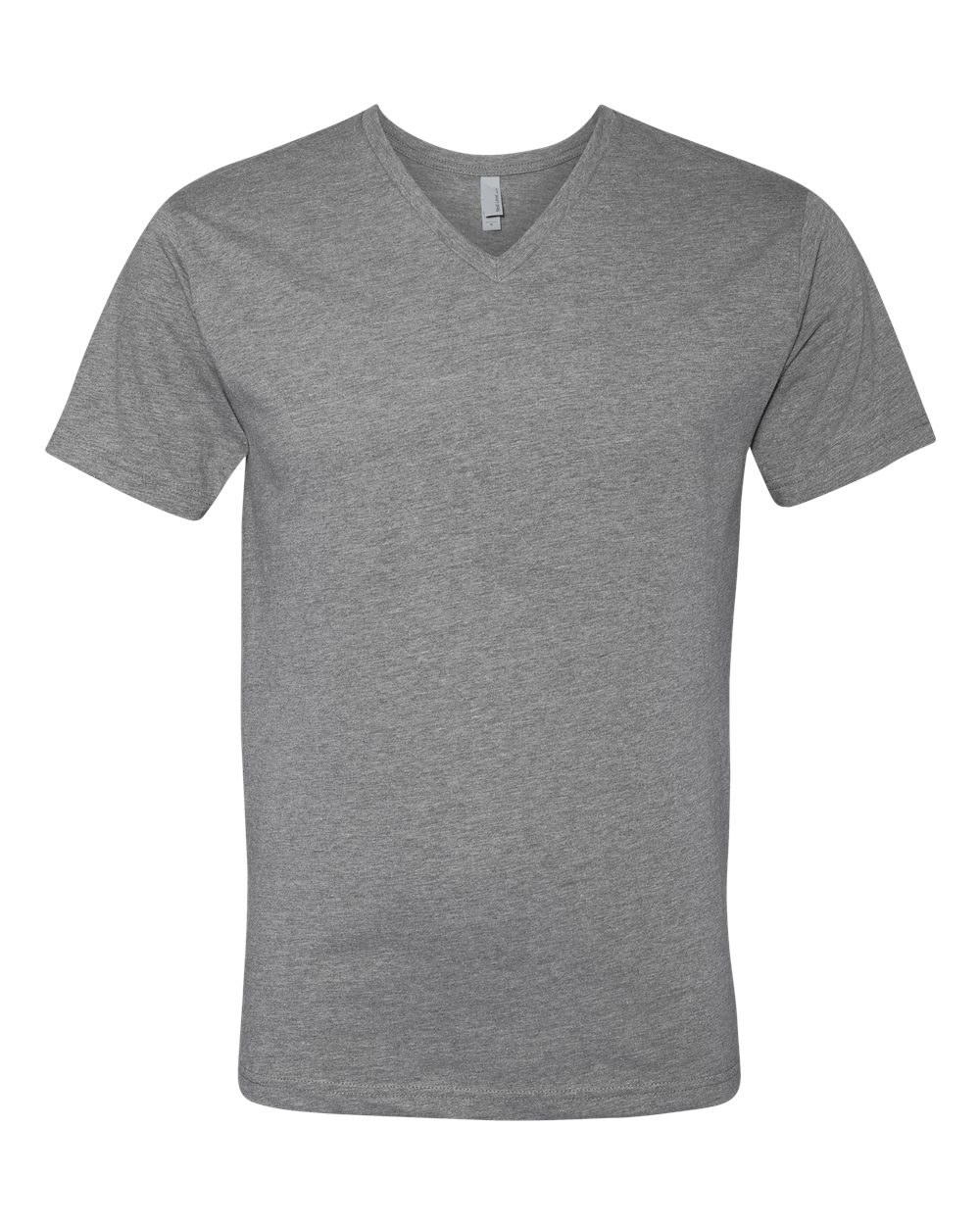 Men's CVC V-Neck T-Shirt - Front - B21918593 - Dark Heather Grey