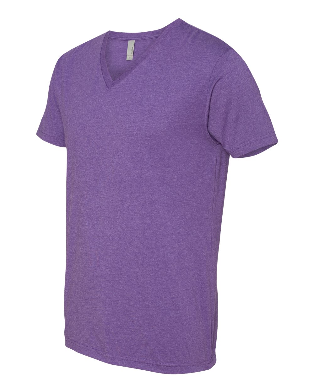 Men's CVC V-Neck T-Shirt - Side - B21918673 - Purple Rush