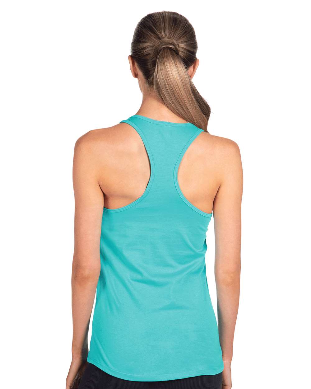 Women's Ideal Racerback Tank - OnModelBack - B56718972 - Tahiti Blue