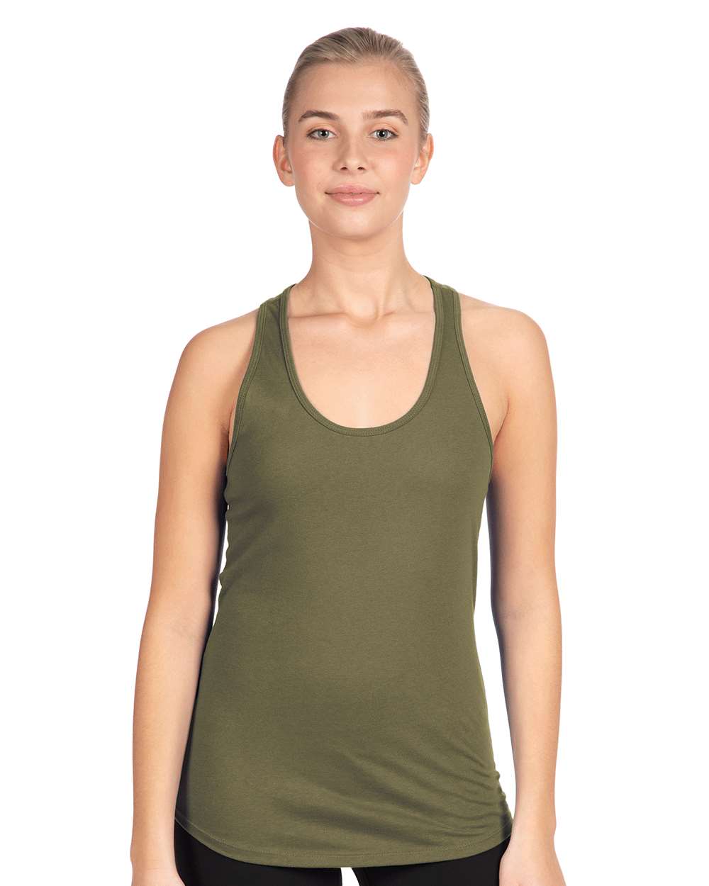Women's Ideal Racerback Tank - OnModelFront - B56718062 - Military Green