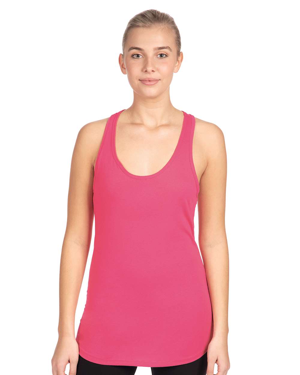 Women's Ideal Racerback Tank - OnModelFront - B56718312 - Hot Pink