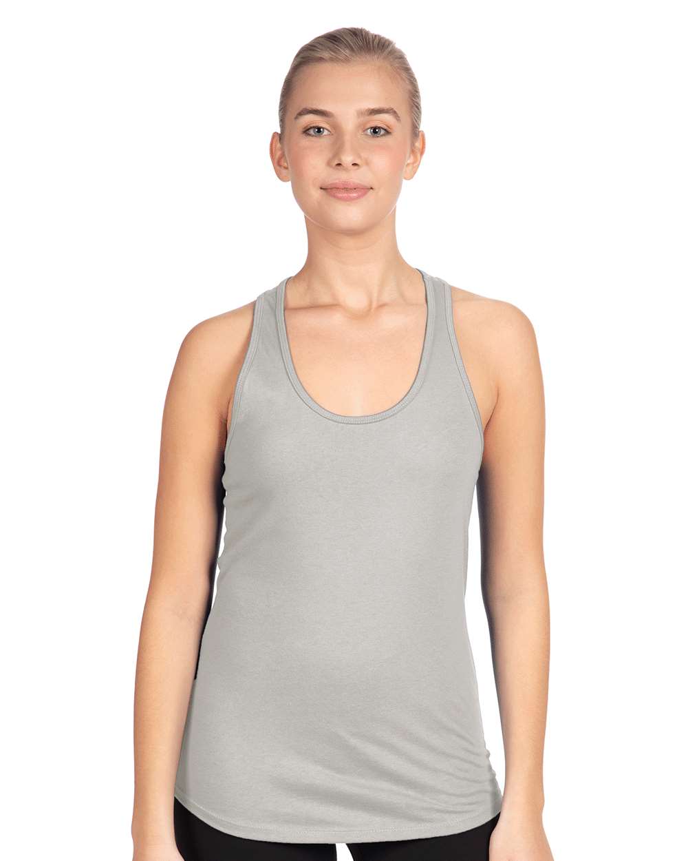 Women's Ideal Racerback Tank - OnModelFront - B56718352 - Silver