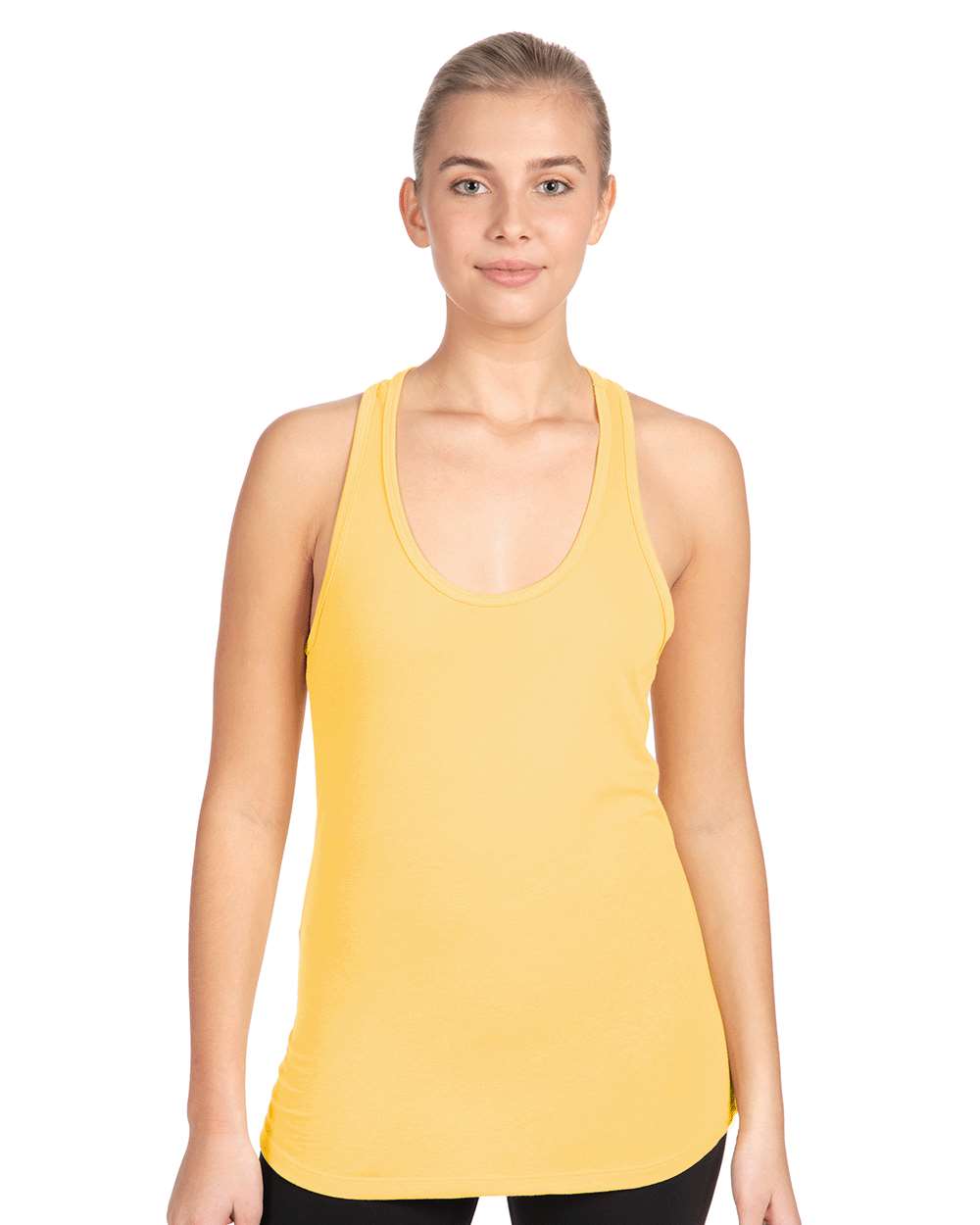 Women's Ideal Racerback Tank - OnModelFront - B56718402 - Banana Cream