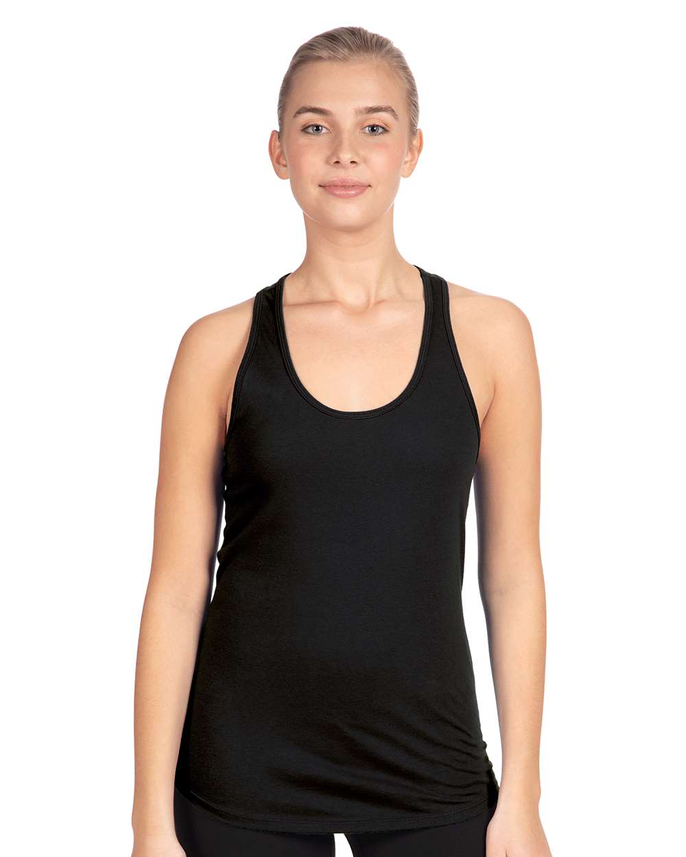 Women's Ideal Racerback Tank - OnModelFront - B56718502 - Black
