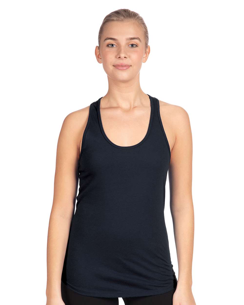 Women's Ideal Racerback Tank - OnModelFront - B56718652 - Midnight Navy