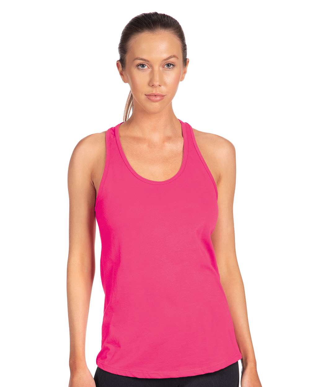Women's Ideal Racerback Tank - OnModelFront - B56718692 - Raspberry