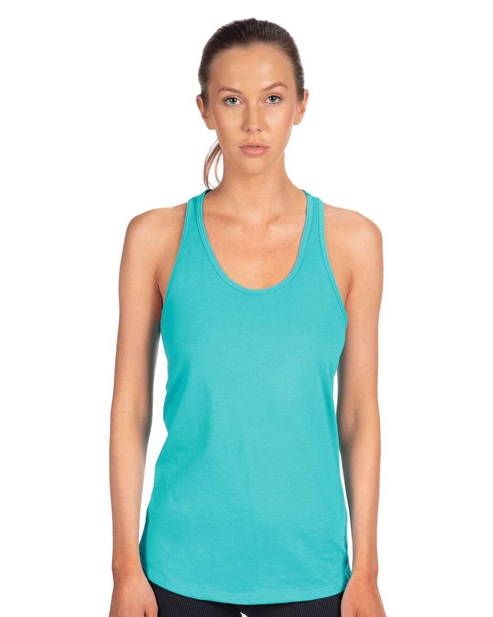 Women's Ideal Racerback Tank - OnModelFront - B56718972 - Tahiti Blue