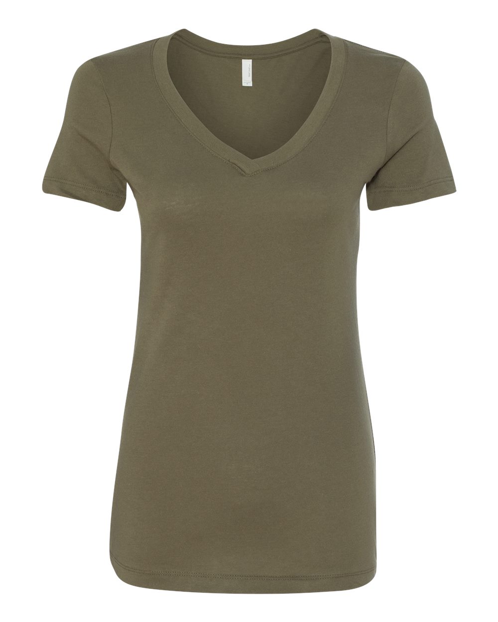 Women's Ideal V-Neck T-Shirt - Front - B57218062 - Military Green