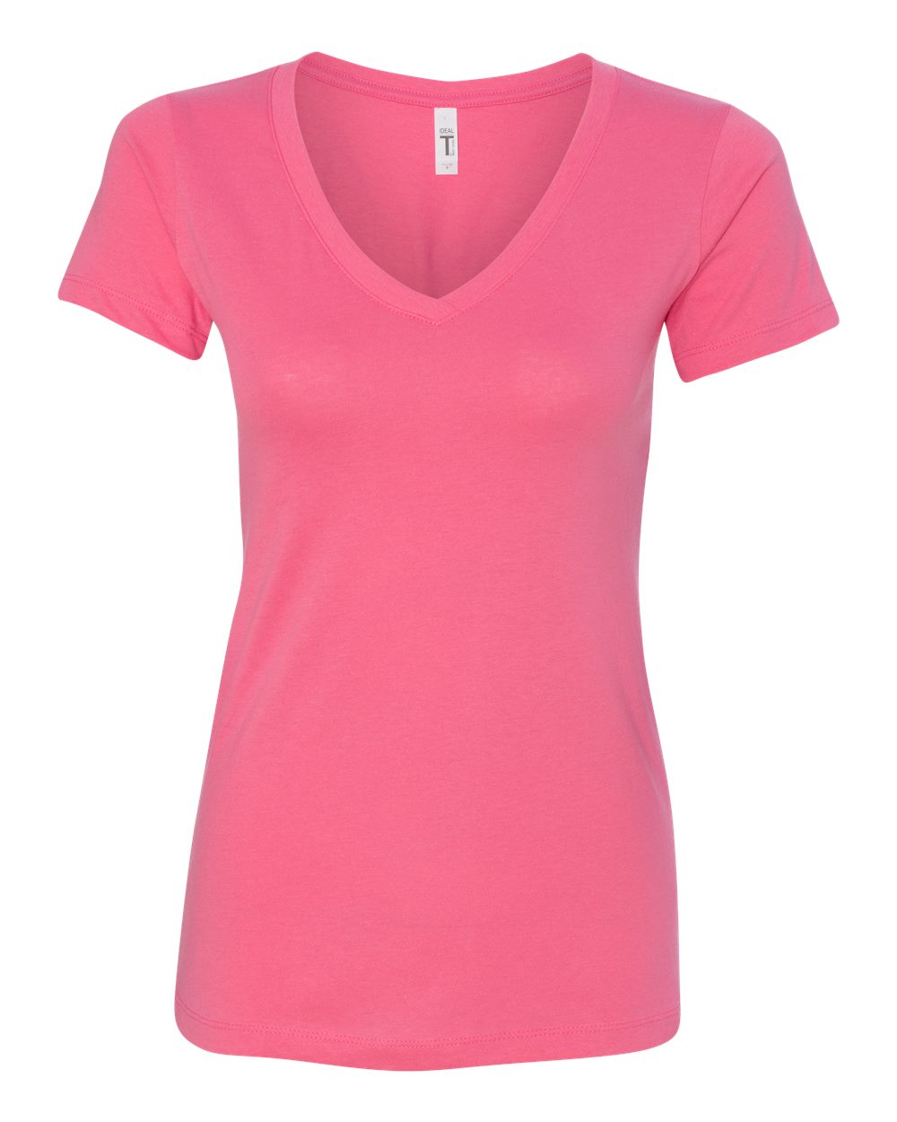 Women's Ideal V-Neck T-Shirt - Front - B57218312 - Hot Pink