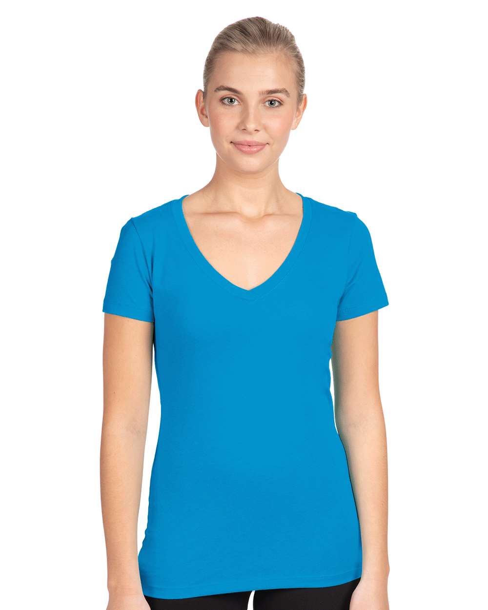 Women's Ideal V-Neck T-Shirt - OnModelFront - B57218762 - Turquoise