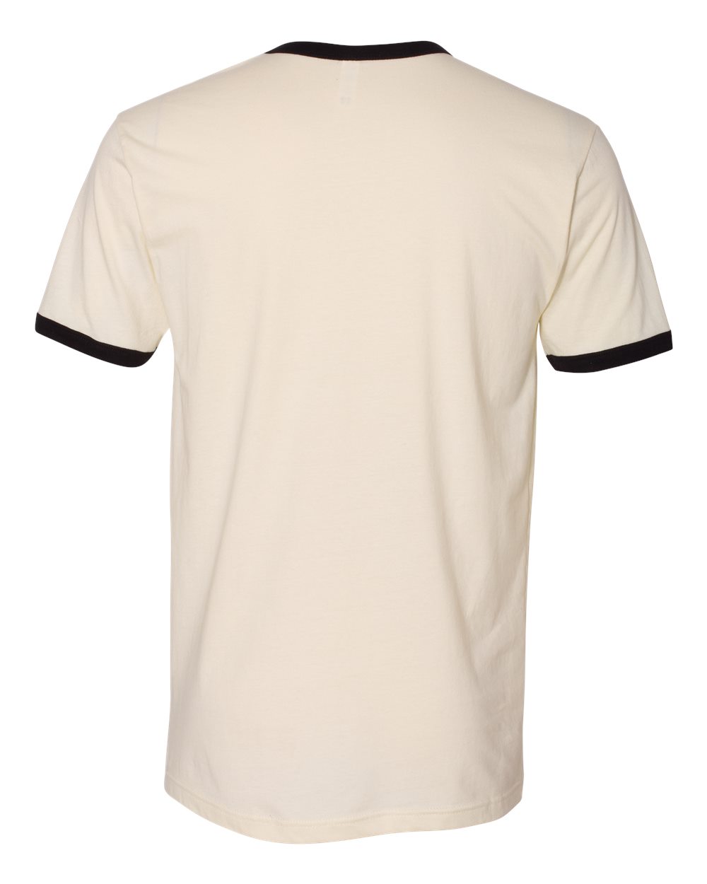 Unisex Cotton Ringer T-Shirt - Back - B20118252 - Natural/ Black