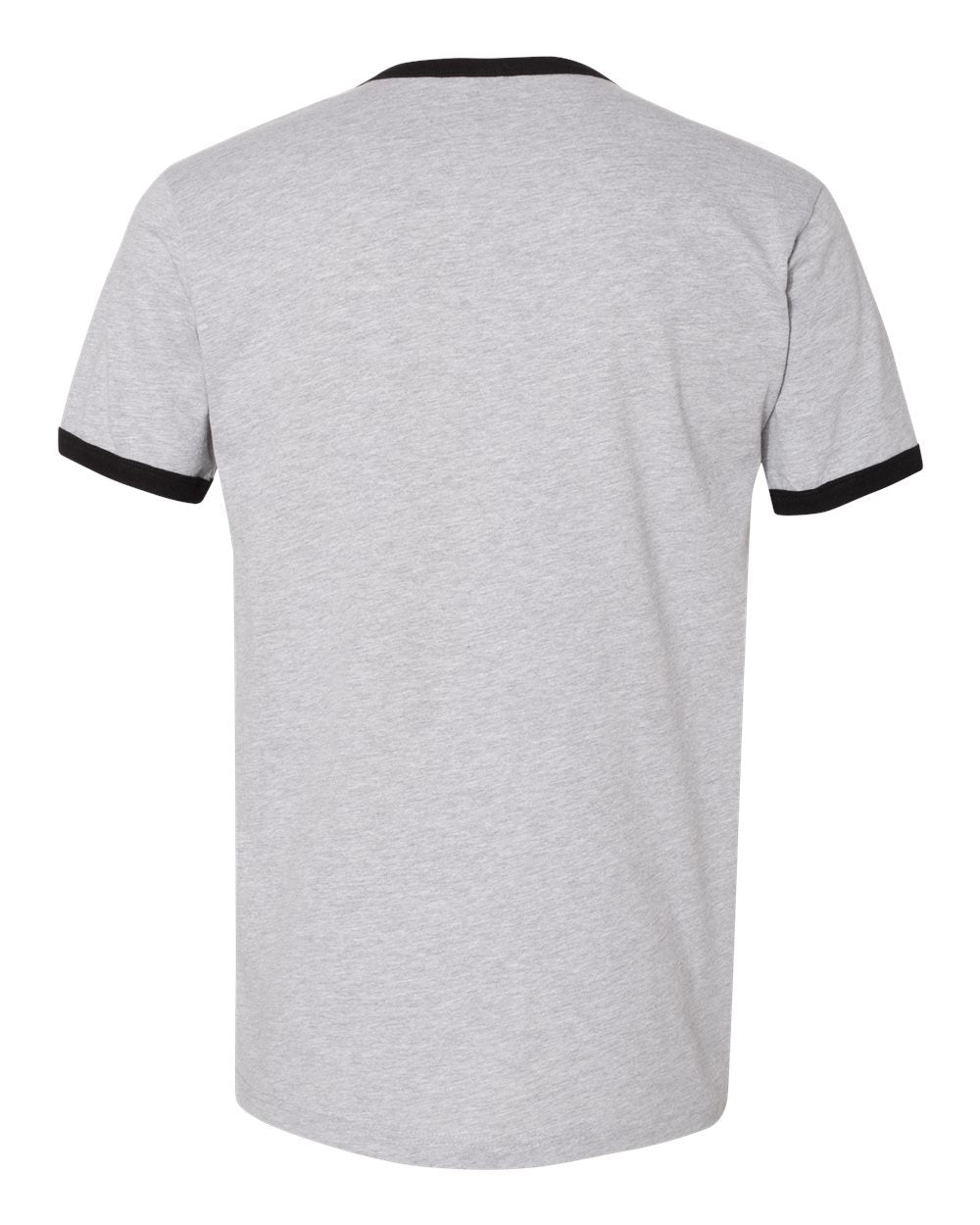 Unisex Cotton Ringer T-Shirt - Back - B20118572 - Heather Grey/ Black