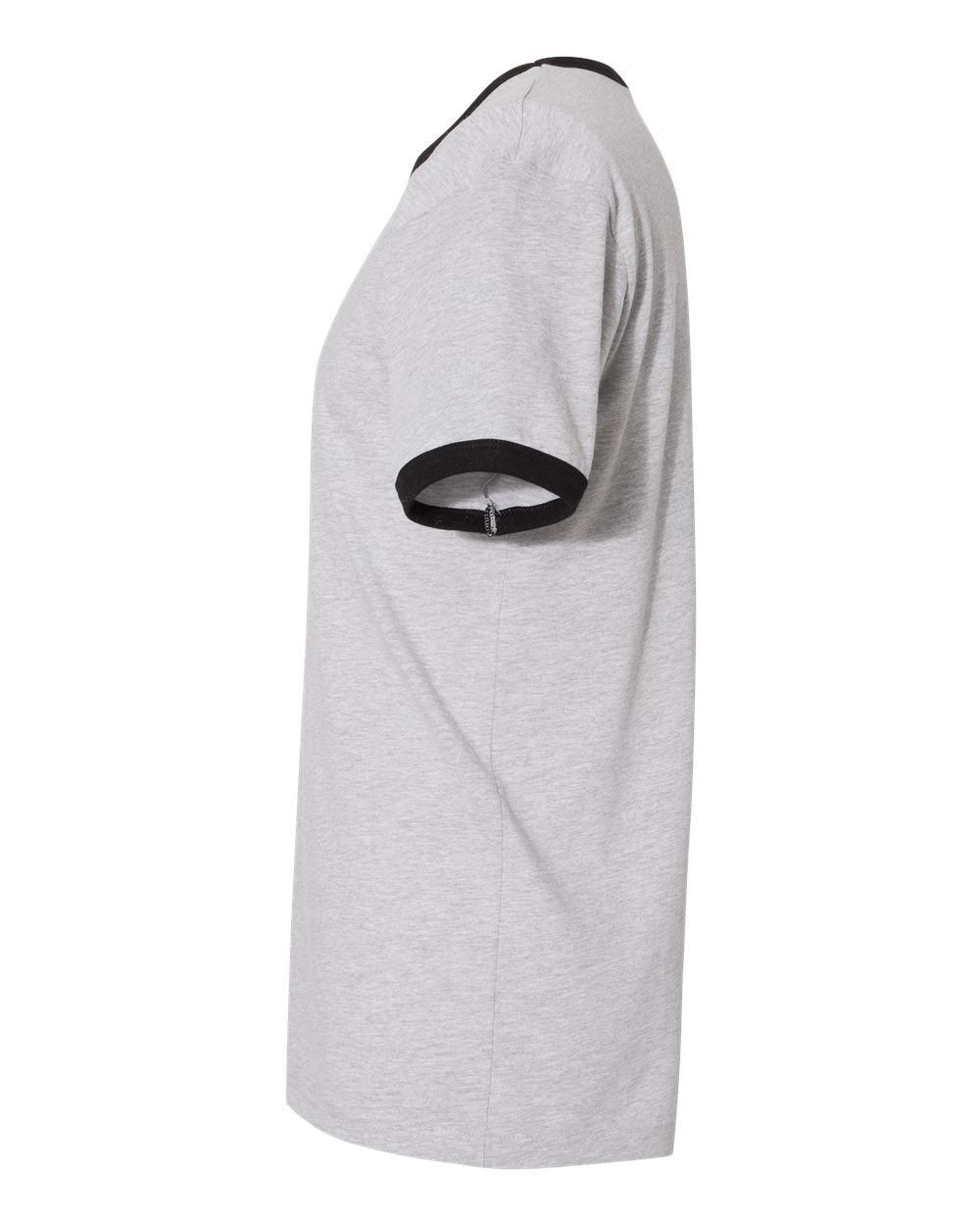 Unisex Cotton Ringer T-Shirt - DirectSide - B20118572 - Heather Grey/ Black