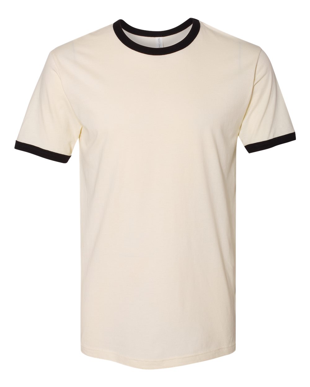 Unisex Cotton Ringer T-Shirt - Front - B20118252 - Natural/ Black