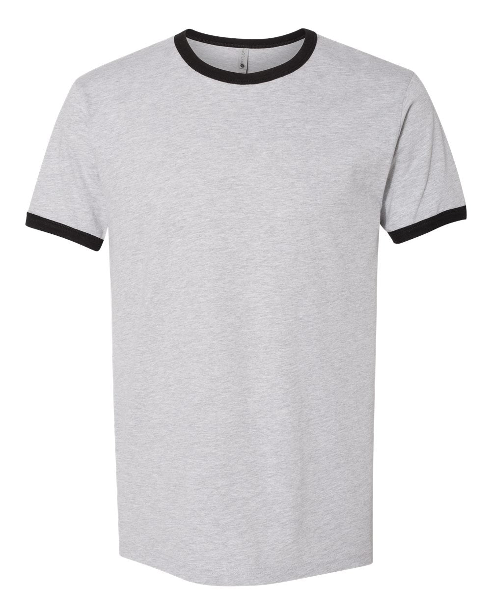 Unisex Cotton Ringer T-Shirt - Front - B20118572 - Heather Grey/ Black
