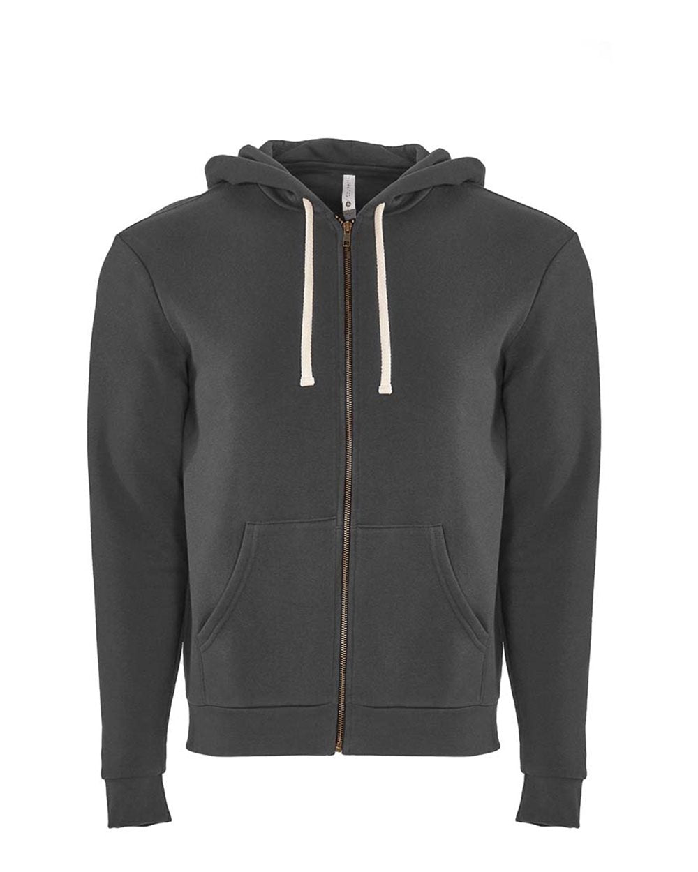 Unisex Santa Barbara Full-Zip Hoodie Sweatshirt - Front - B21218092 - Heavy Metal