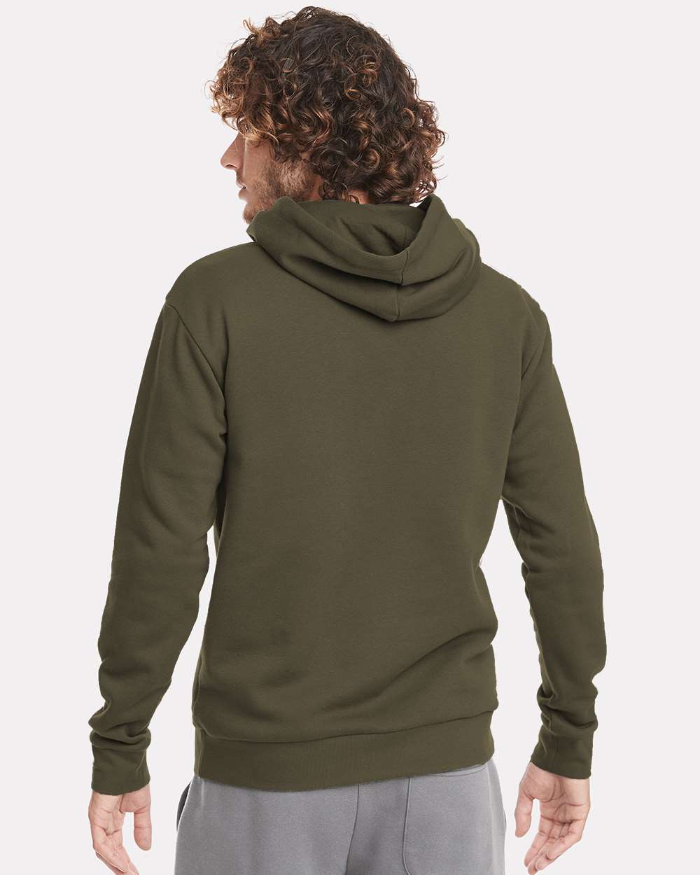 Unisex Santa Barbara Hoodie Sweatshirt - OnModelBack - B21118552 - Military Green