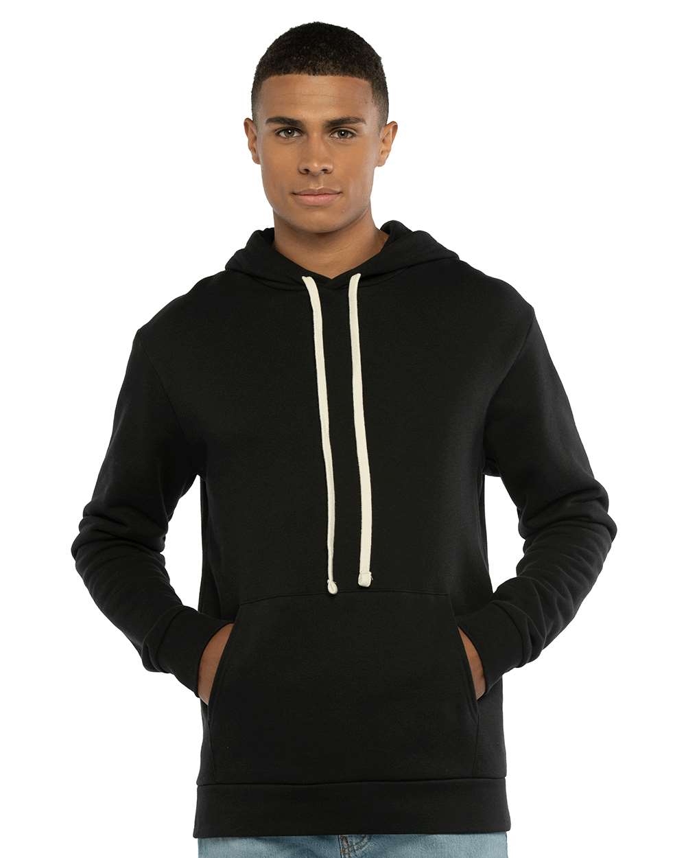 Unisex Santa Barbara Hoodie Sweatshirt - OnModelFront - B21118502 - Black