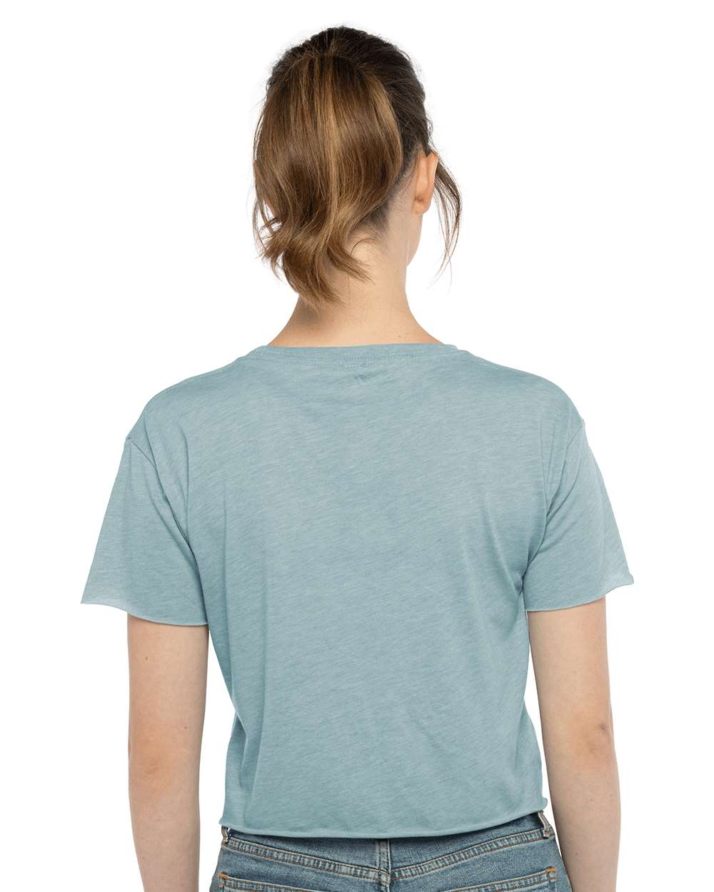 Women's Festival Crop Top - OnModelBack - B01018252 - Stonewash Denim