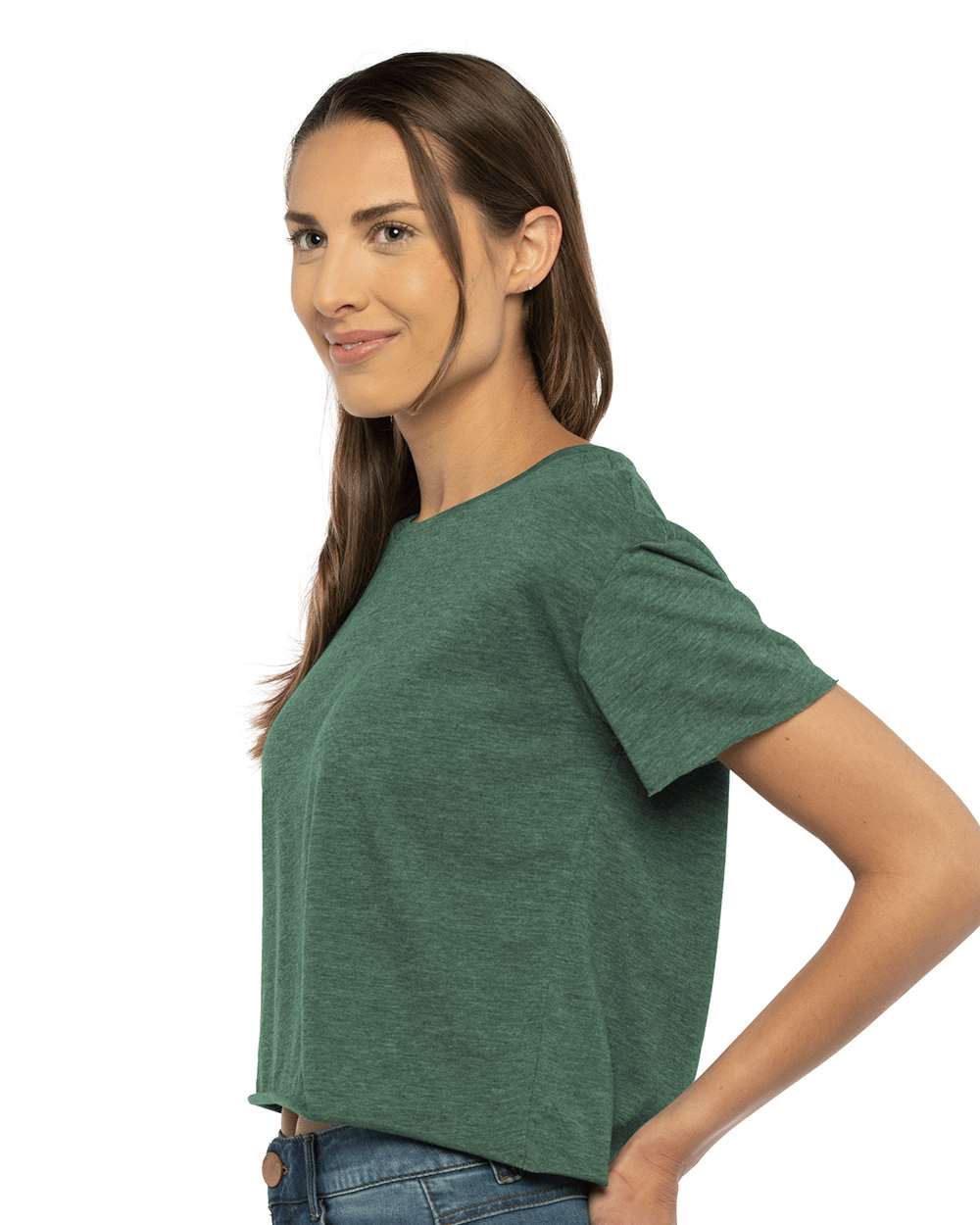 Women's Festival Crop Top - OnModelSide - B01018542 - Royal Pine