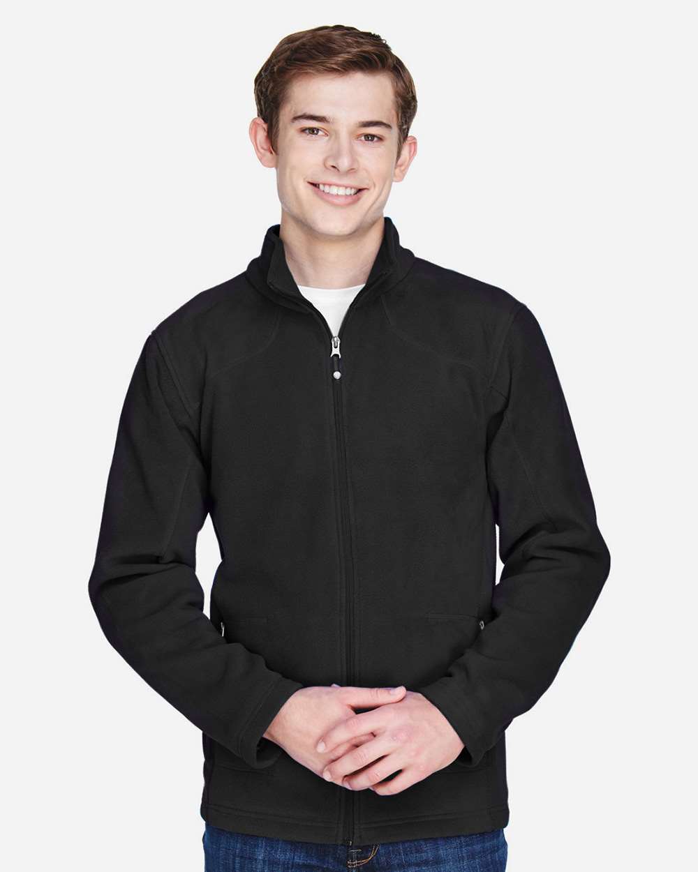 Men's Voyage Fleece Jacket - OnModelFront - B142D3503 - Black