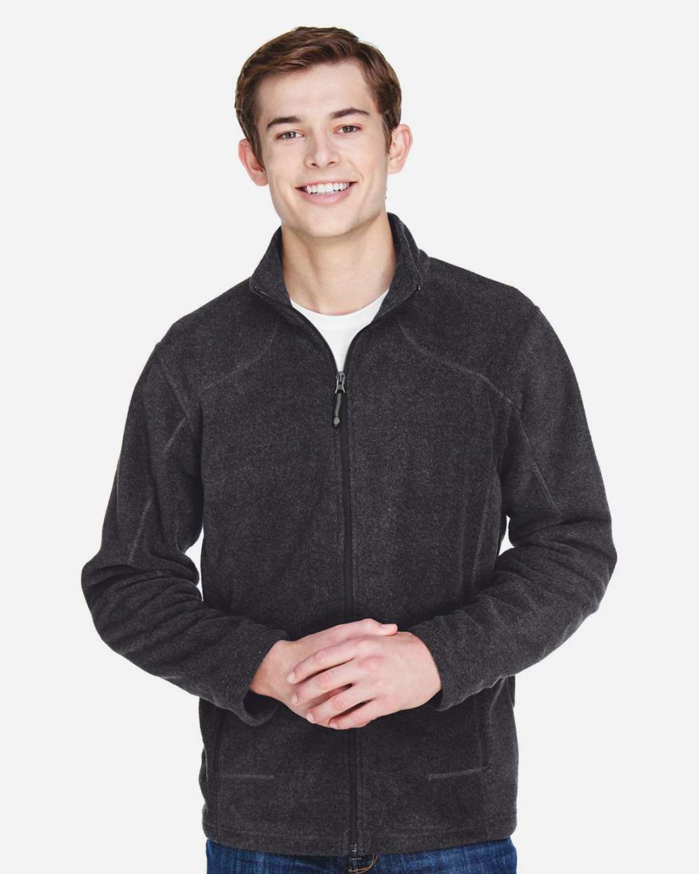 Men's Voyage Fleece Jacket - OnModelFront - B142D3598 - Heather Charcoal