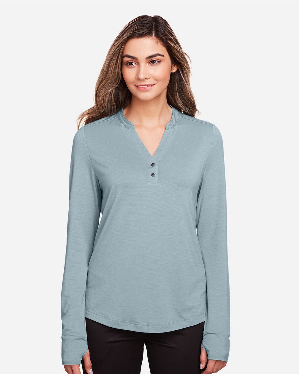Women's JAQ Stretch Performance V-Neck Snap Pullover - styleImage