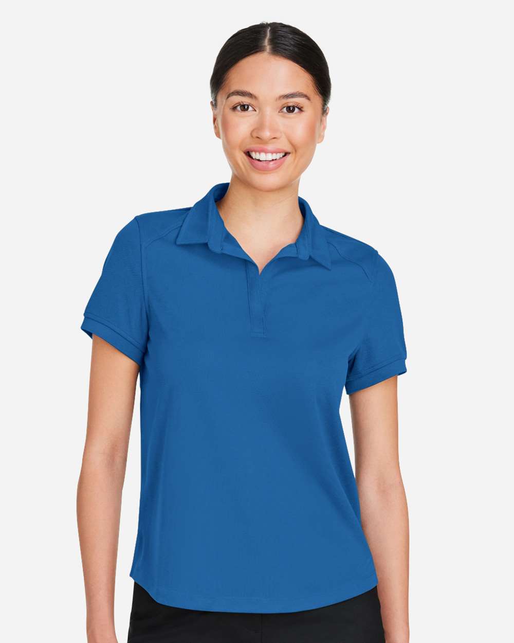 Women's Express Tech Performance Polo - OnModelFront - B165D3102 - Light Nautical Blue