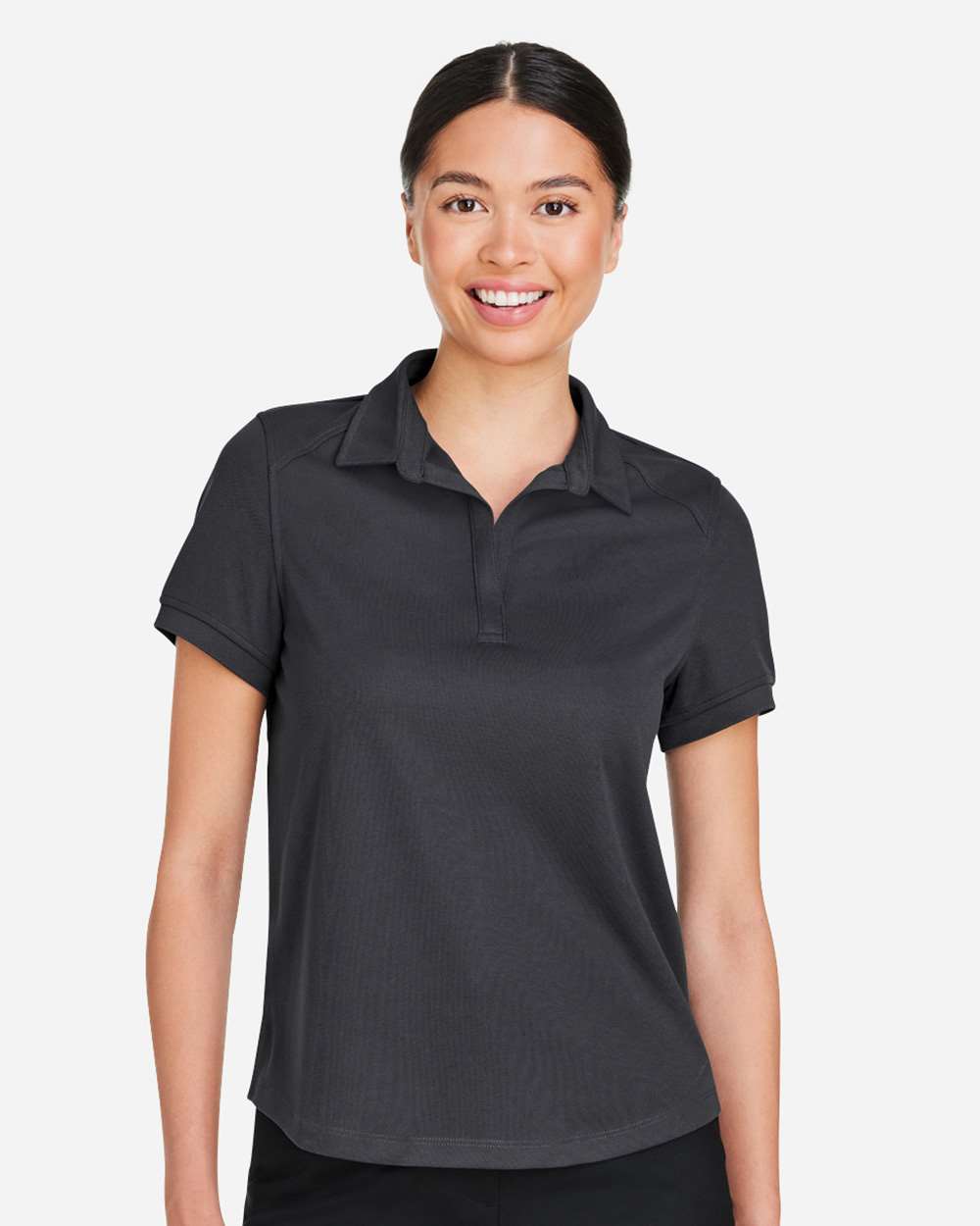 Women's Express Tech Performance Polo - OnModelFront - B165D3592 - Carbon