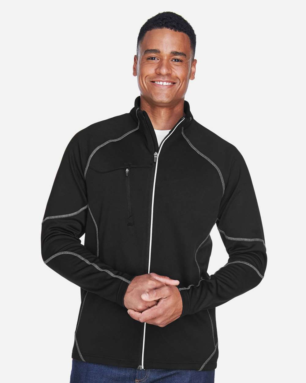 Men's Gravity Performance Fleece Jacket - OnModelFront - B144D3503 - Black