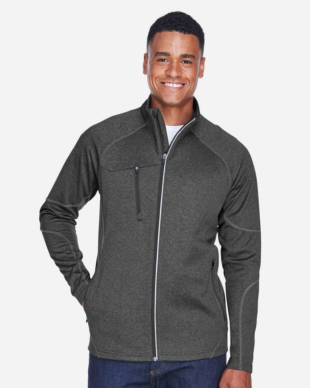Men's Gravity Performance Fleece Jacket - OnModelFront - B144D3593 - Carbon Heather