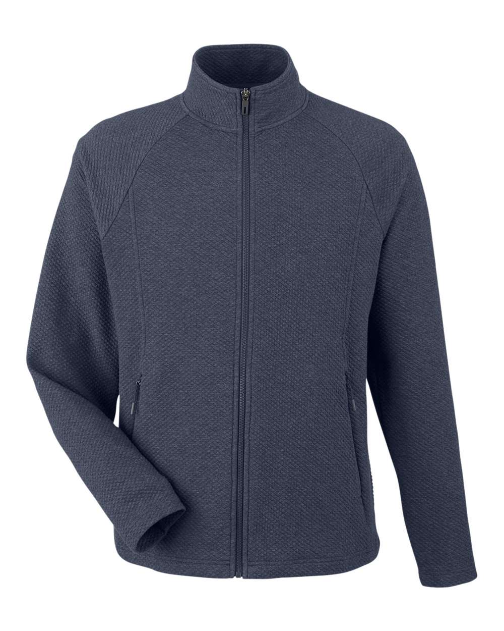Men's Spirit Textured Full-Zip - Front - B209D3653 - Classic Navy Heather