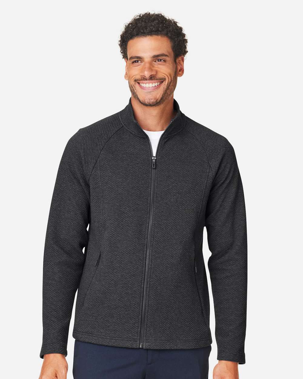Men's Spirit Textured Full-Zip - OnModelFront - B209D3503 - Black Heather