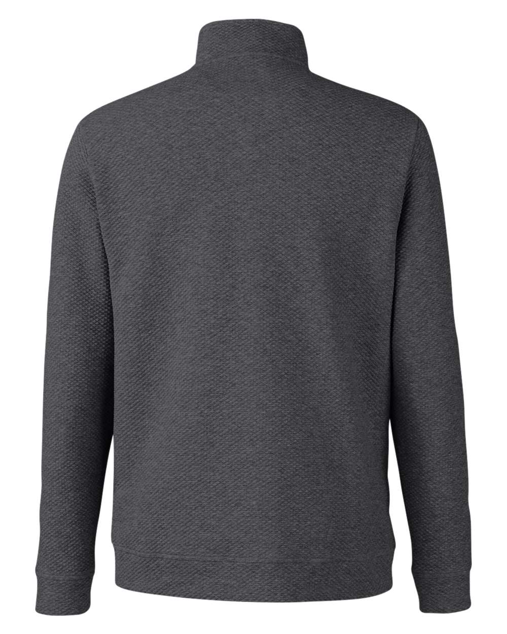 Men's Spirit Textured Quarter-Zip Pullover - Back - B207D3503 - Black Heather 