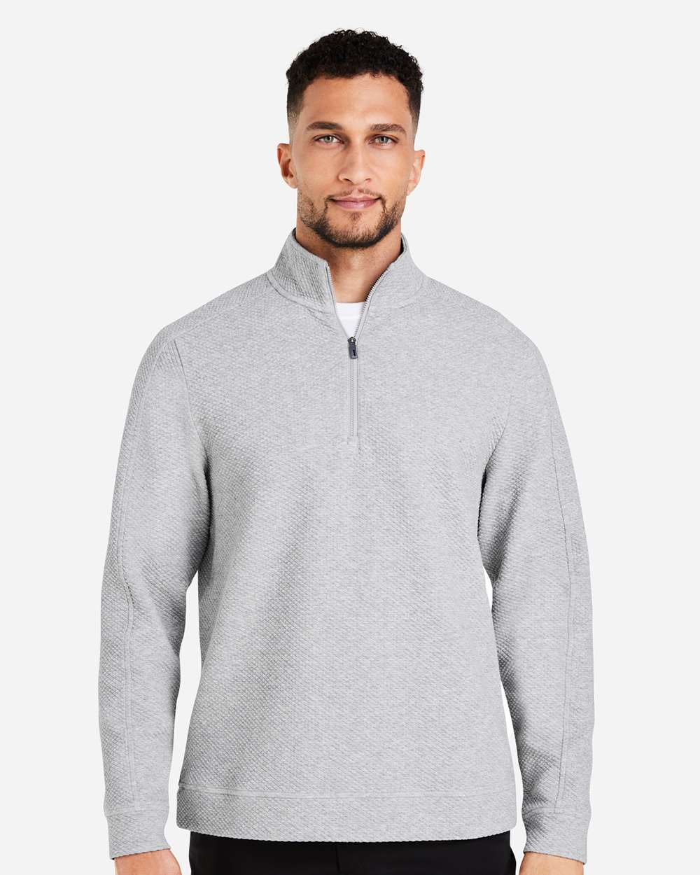 Men's Spirit Textured Quarter-Zip Pullover - OnModelFront - B207D3023 - Platinum Heather