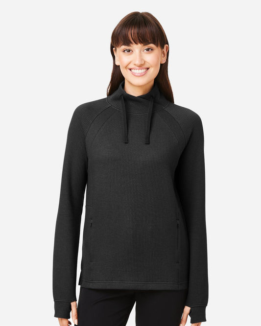 Women's Rhythm Waffle Cross-Neck Pullover - styleImage