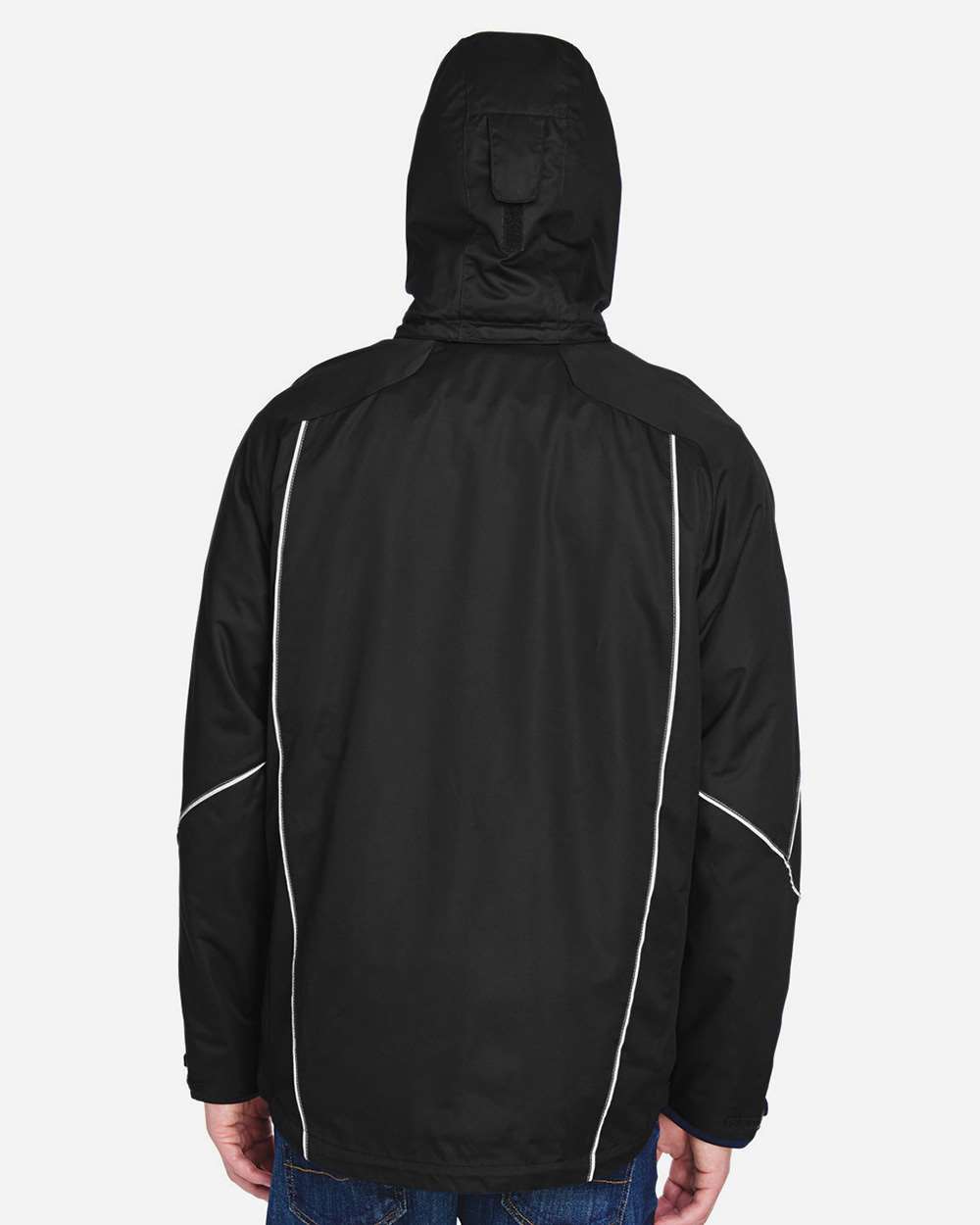 Men's Angle 3-In-1 Jacket with Bonded Fleece Liner - OnModelBack - B148D3504 - Black