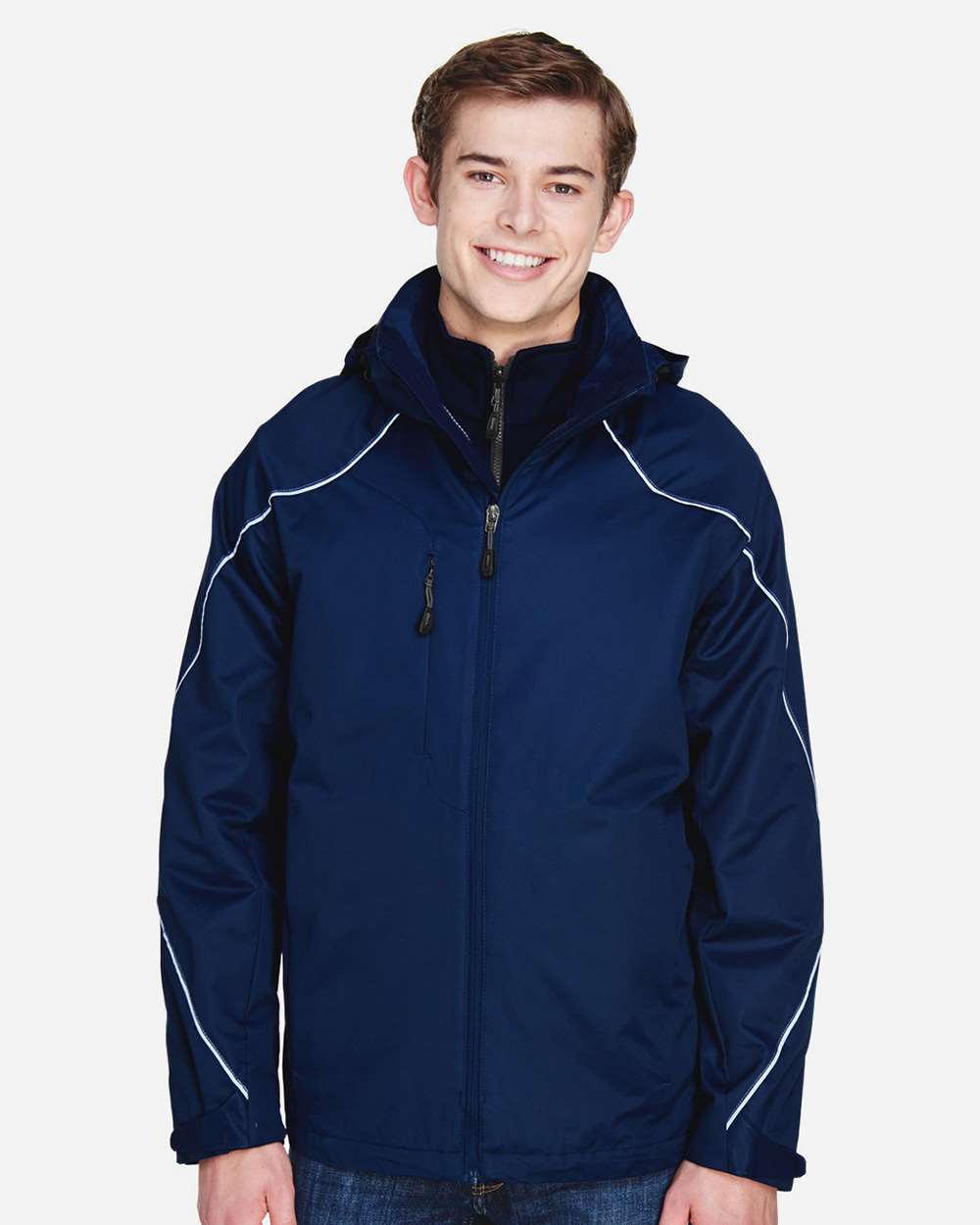 Men's Angle 3-In-1 Jacket with Bonded Fleece Liner - OnModelFront - B148D3653 - Night