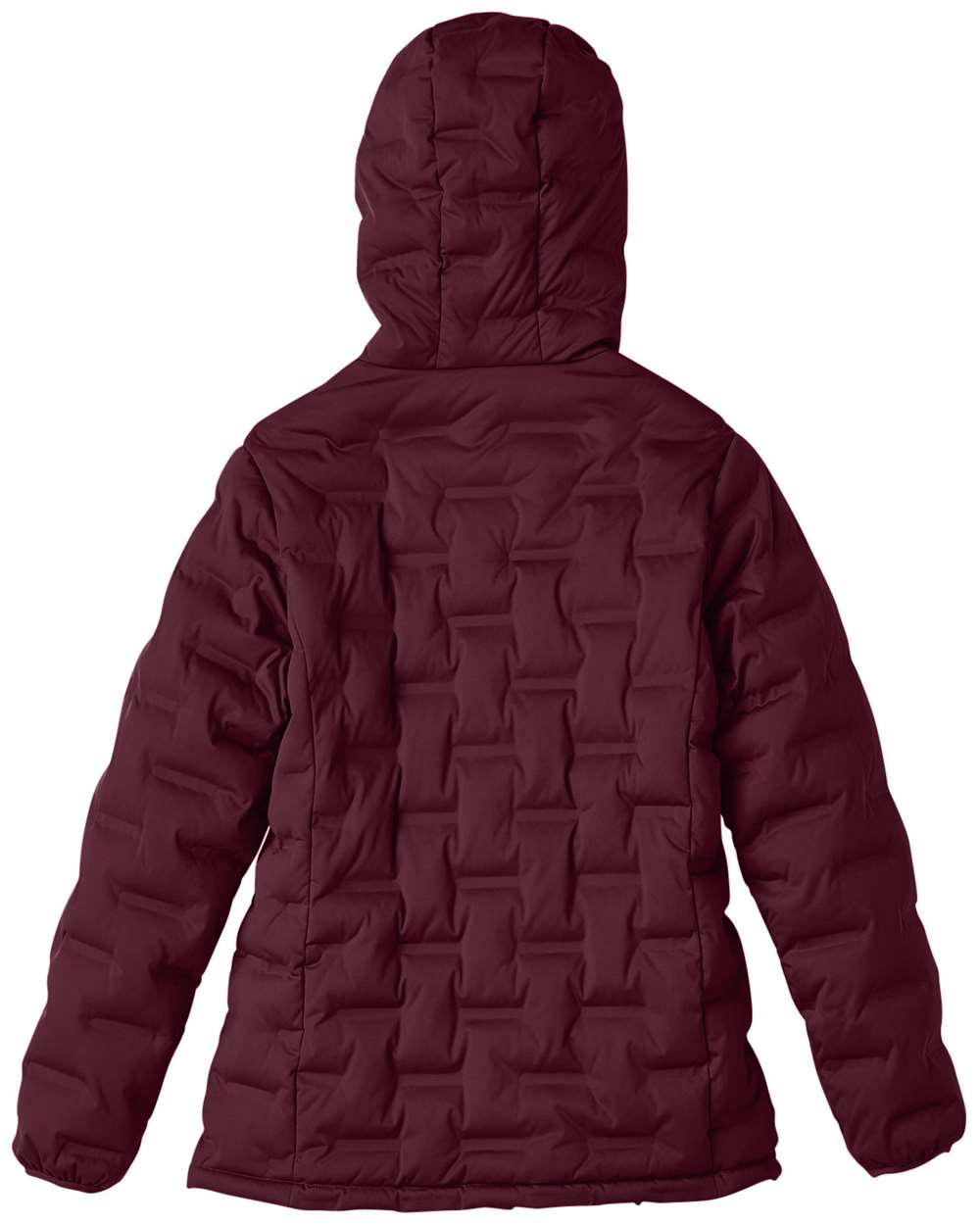 Women's Loft Puffer Jacket - Back - B192D3132 - Burgundy/ Olympic Blue