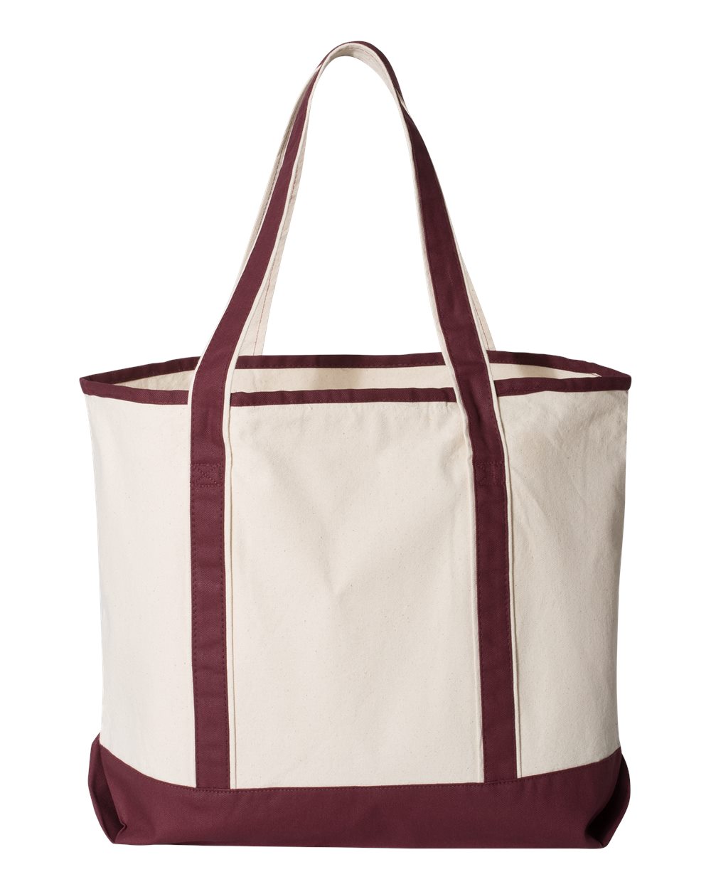 34.6L Large Canvas Deluxe Tote - Back - B45695530 - Natural/ Maroon