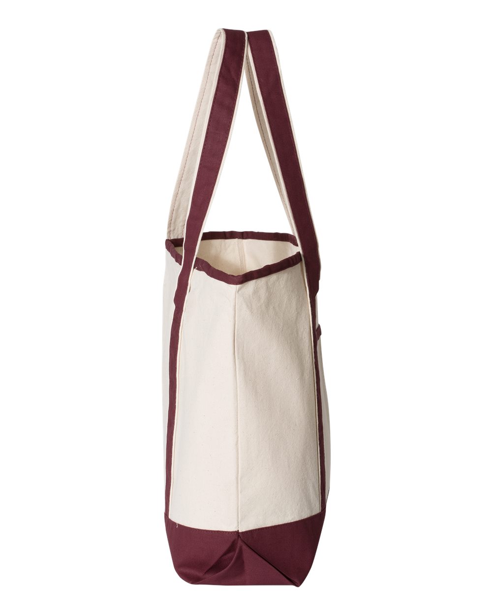 34.6L Large Canvas Deluxe Tote - DirectSide - B45695530 - Natural/ Maroon
