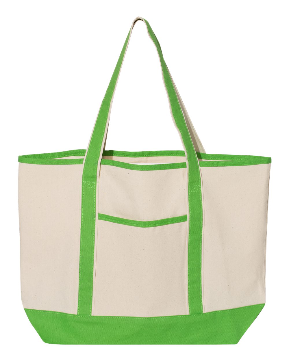 34.6L Large Canvas Deluxe Tote - Front - B45695170 - Natural/ Lime