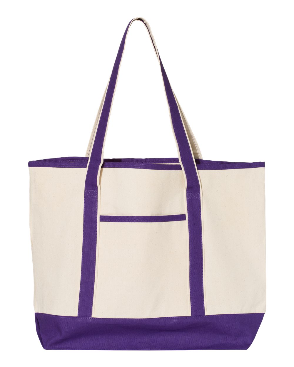34.6L Large Canvas Deluxe Tote - Front - B45695670 - Natural/ Purple