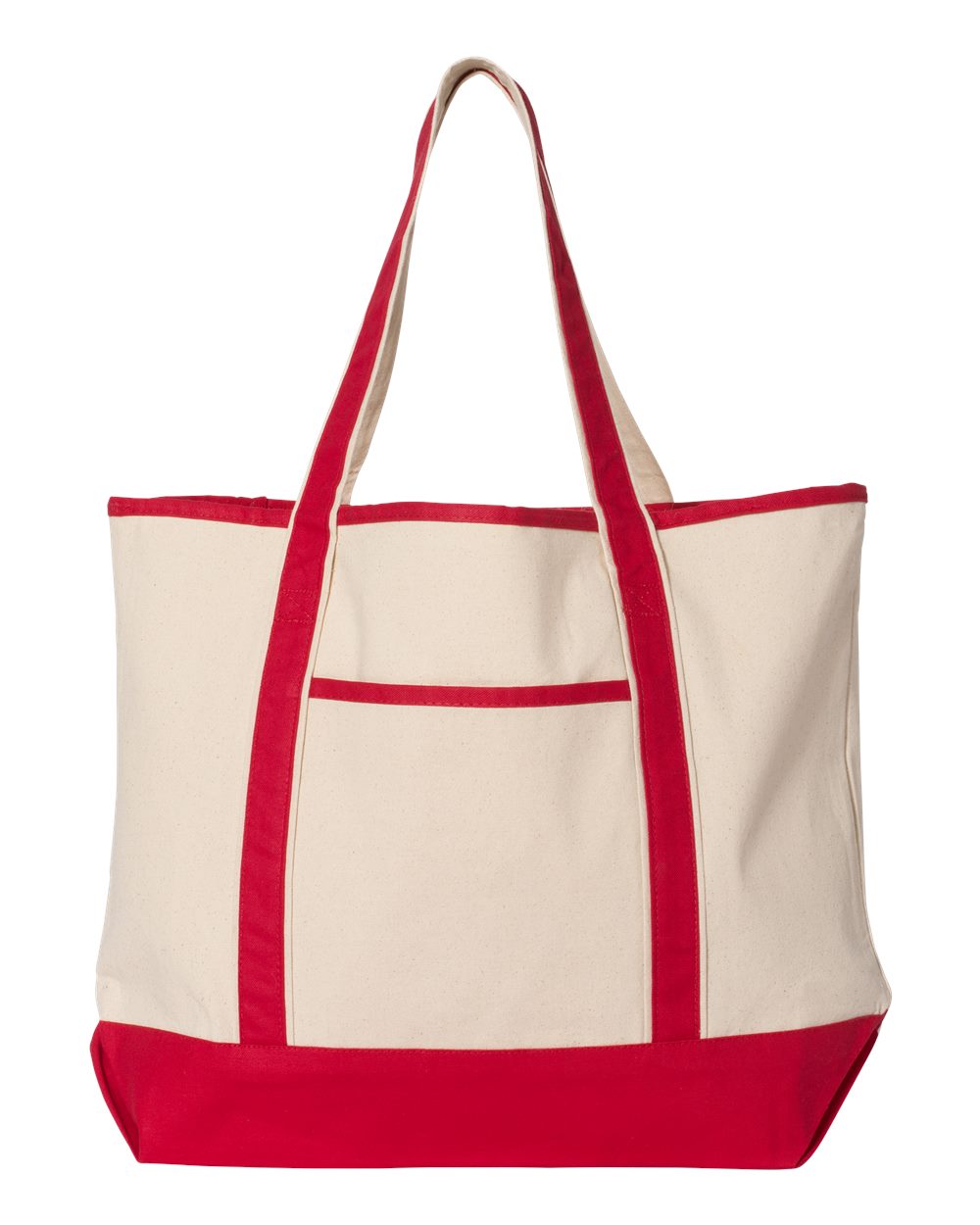 34.6L Large Canvas Deluxe Tote - Front - B45695700 - Natural/ Red