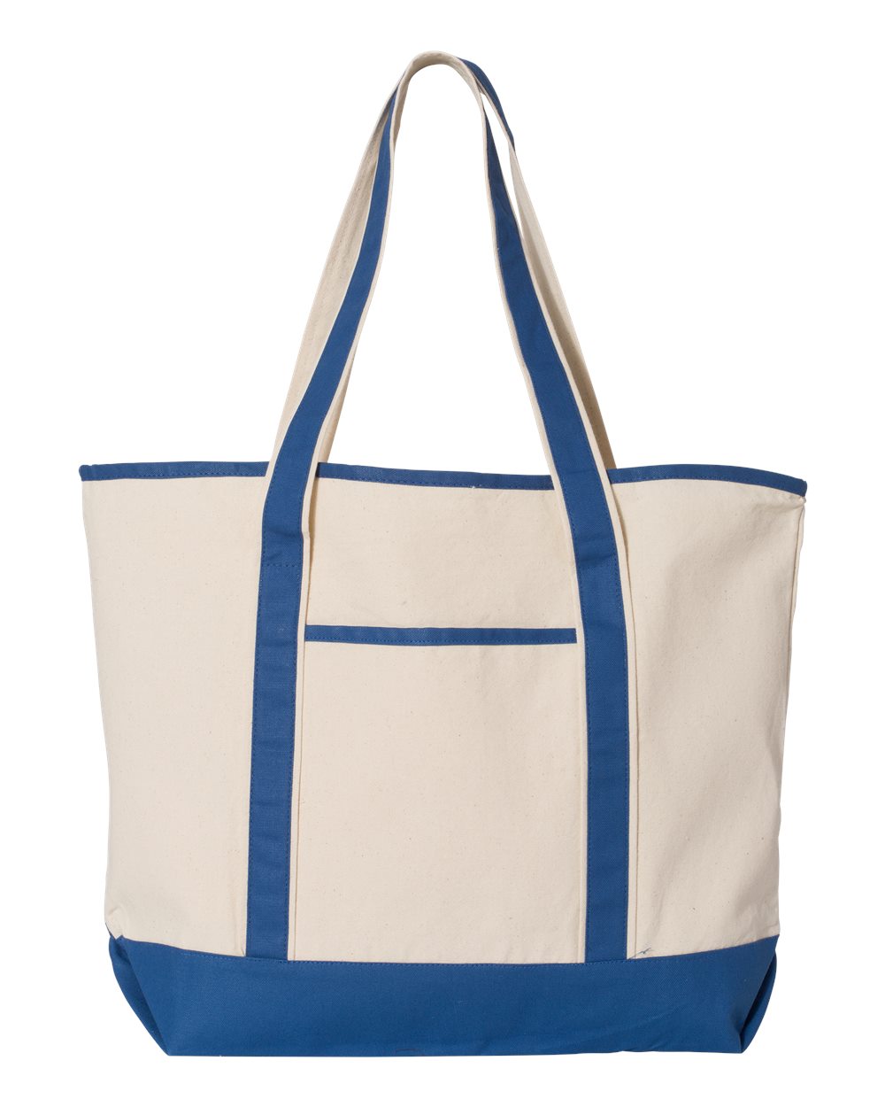 34.6L Large Canvas Deluxe Tote - Front - B45695750 - Natural/ Royal