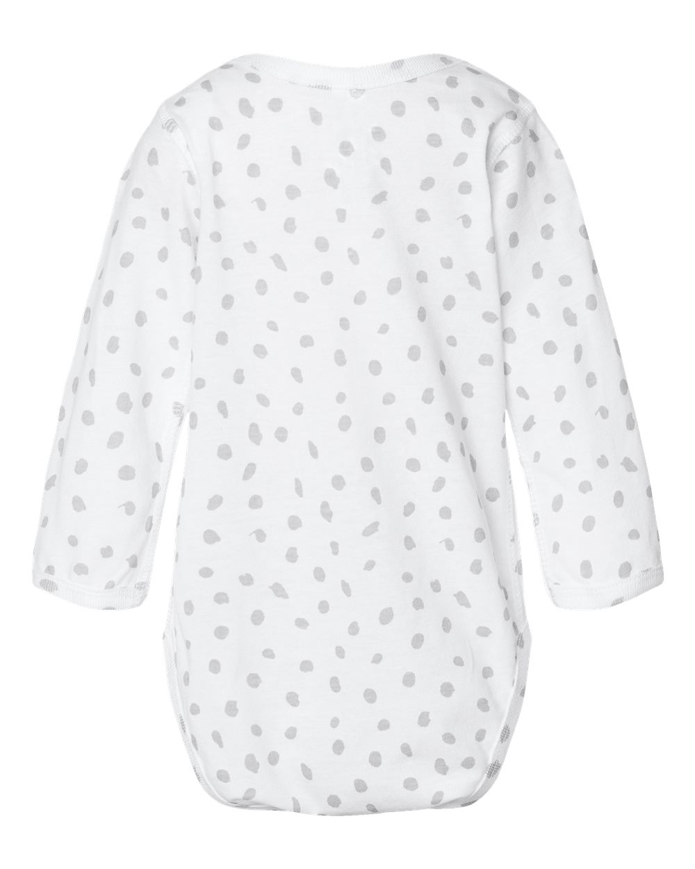 Infant Fine Jersey Long Sleeve Bodysuit - Back - B08138111 - White Spot