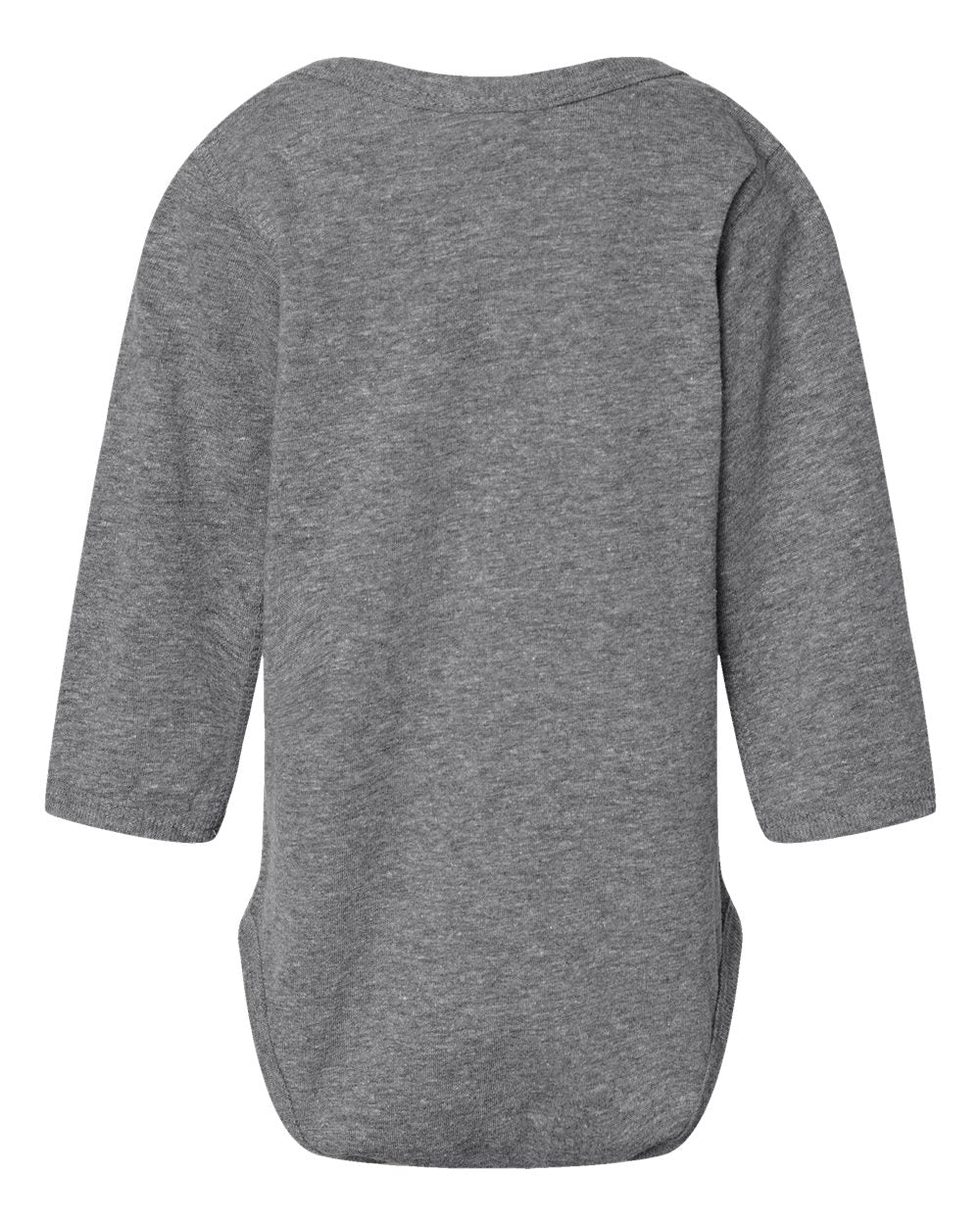 Infant Fine Jersey Long Sleeve Bodysuit - Back - B08138131 - Granite Heather