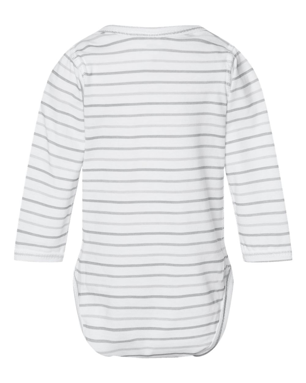 Infant Fine Jersey Long Sleeve Bodysuit - Back - B08138581 - Shadow Stripe