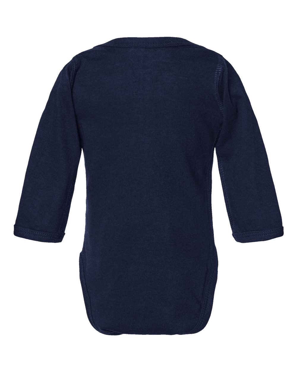 Infant Fine Jersey Long Sleeve Bodysuit - Back - B08138631 - Navy